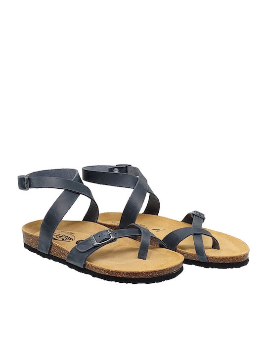 Leather Women's Anatomic Sandals Navy Blue