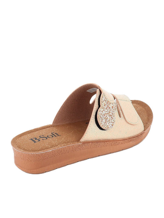 Damen Flache Sandalen Beige