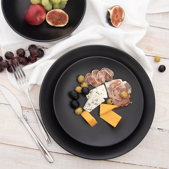 Orion Ceramic Black Dessert Plate With Diameter 20.5cm