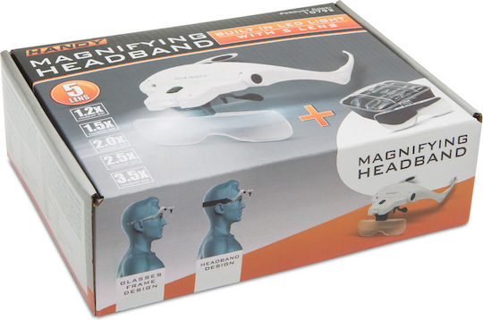 Headband Magnifier Led Light Set 5 Interchangeable Lenses 1.2x–3.5x