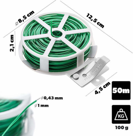 Kadax Sârmă De Grădinărit Din Pvc Cu Tăietor 50 M