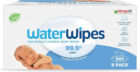 WaterWipes Hypoallergenic Baby Wipes 99.9% Water Alcohol-Free & Parabens Free 1620pcs