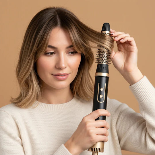 Demeliss Ceramic Electric Hair Brush with Air for Hair Straightening and Curls 1200W