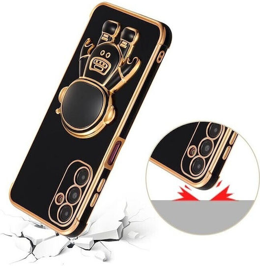 Husă Telefon 2în1 Flippy Compatibilă Samsung Galaxy S23 Plus Husă Tpu Inclusă Suport Tip Astronaut Protecție Cameră Neagră
