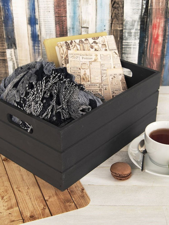Orion Καλάθι Αποθήκευσης Bamboo Μαύρο 31x21x13cm Orion Καλάθι Αποθήκευσης Bamboo Μαύρο 31x21x13cm