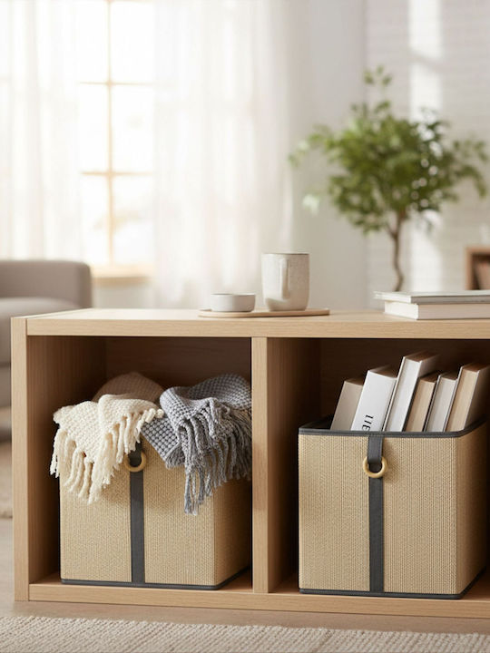 Relaxdays Storage Basket Bamboo Beige 30x30x30cm