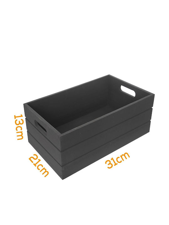 Orion Aufbewahrungskorb Bamboo Schwarz 31x21x13cm