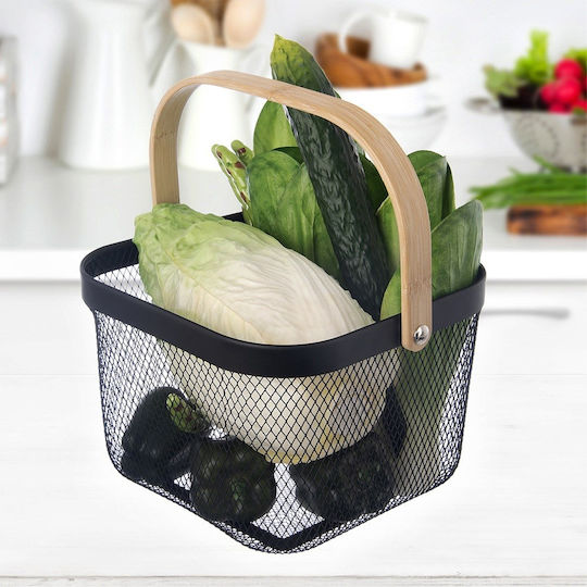 Orion Aufbewahrungskorb Bamboo Schwarz 27x24,5x17,5cm
