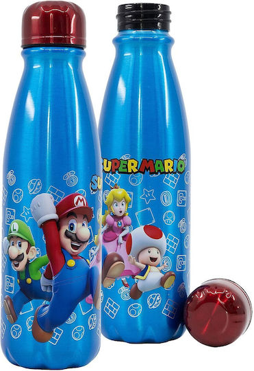Super Mario Kids Water Bottle Super Mario Aluminium Blue 600ml