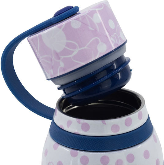 Stor Termos Sticlă Pentru Copii Minnie Din Oțel Inoxidabil Cu Capac Cu Filet Antivărsare 330ml