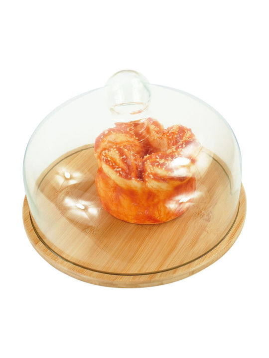 Relaxdays Suport Pentru Prăjituri Din Sticlă Cu Capac Transparent 28x16cm