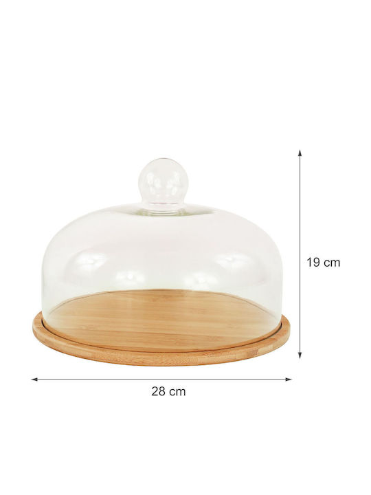 Relaxdays Suport Pentru Prăjituri Din Sticlă Cu Capac Transparent 28x16cm