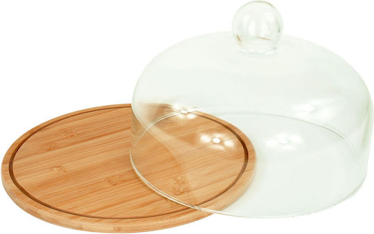 Relaxdays Kuchenteller Glas mit Deckel Transparente 28x16cm