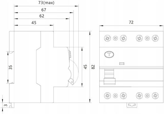 Elektro Plast Four-Pole Rail Switch 40A