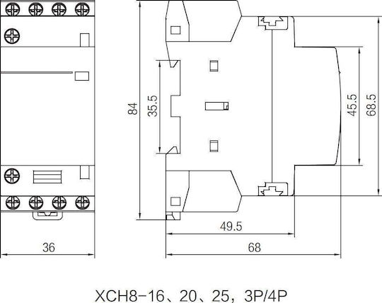 Finder Rail Switch 230V 25A