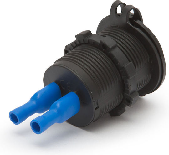 Priză Usb Auto 12v 24v cu Voltmetru Suport Brichetă Încărcare Rapidă Led Albastru