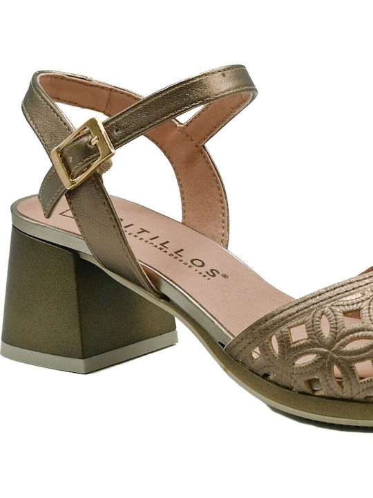 Sandale Elegante Damă Anatomici Din Piele Bronz