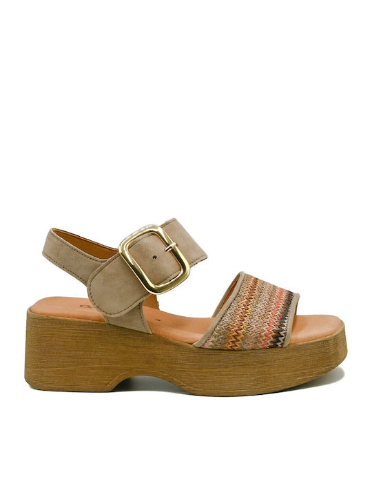 Leder Damen Sandalen Anatomisch Beigen