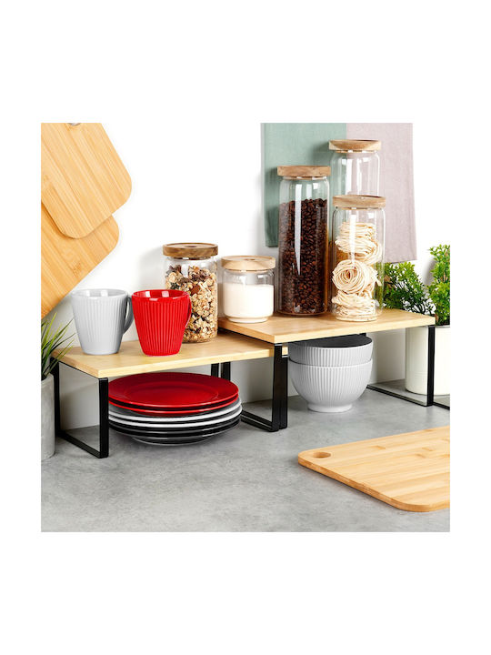 Vilde Wooden Tabletop Base 33.5x18.5x13.5cm 2 Pieces Black
