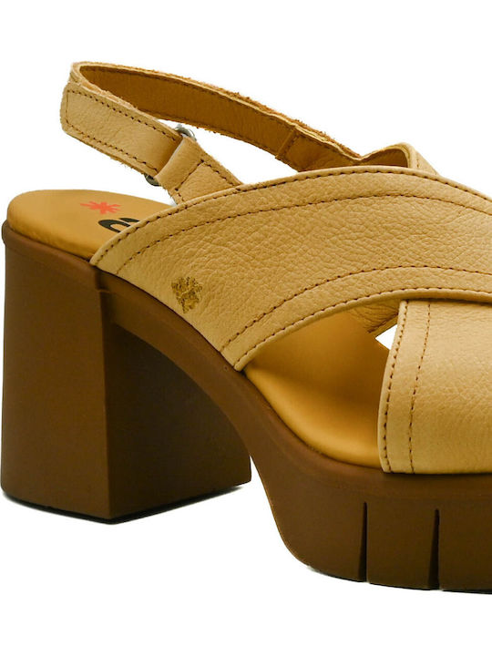 Sandale Elegante Damă Anatomici Galbene Din Piele