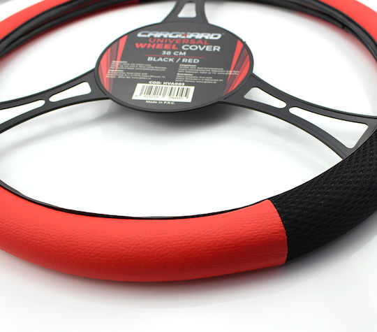 Universal 38 Cm Auto Lenkradabdeckung Rot Schwarz Lenkradschutz Einfacher Einbau