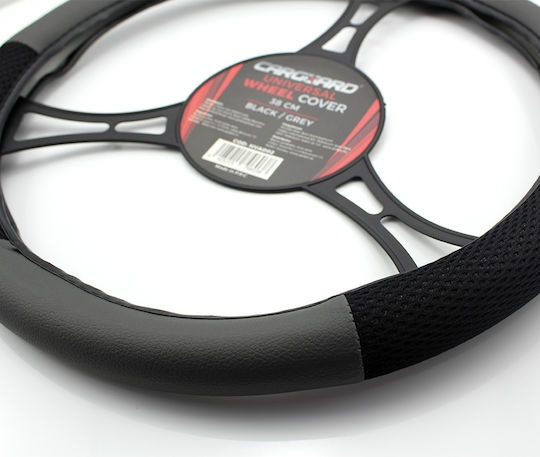 Universal 38 Cm Car Steering Wheel Cover Gray Black Steering Wheel Protection Easy Installation