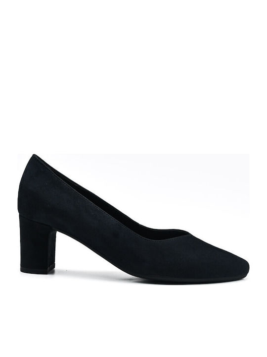 Suede Heels With Medium Black Heel