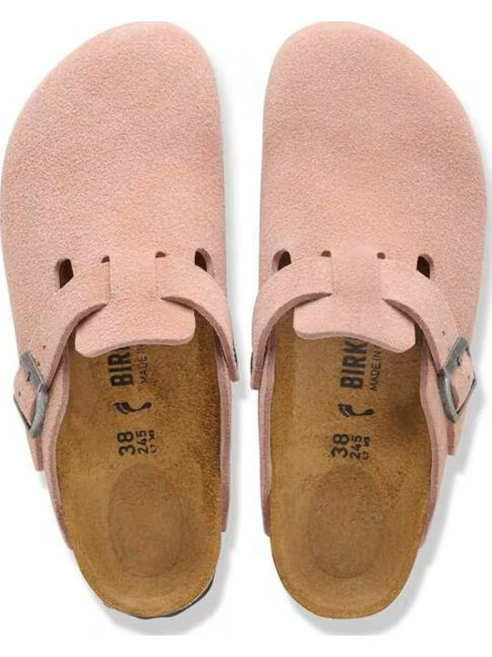 Boston Leder Damen Hausschuhe Rosa Regelmäßige Passform