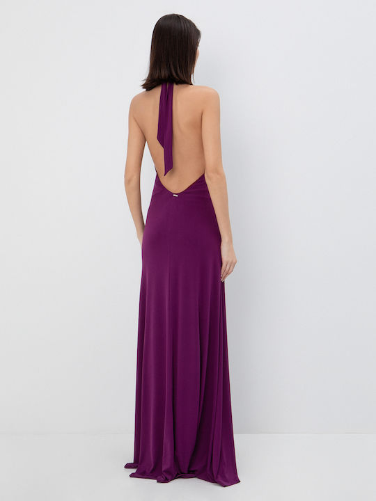Summer Maxi Dress for Wedding / Christening Open Back Purple