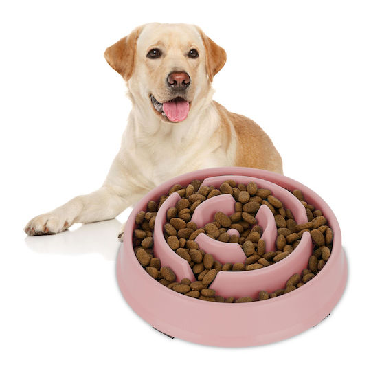 Relaxdays Bol de Mâncare pentru Câine 400ml 21cm în Culoare Roz