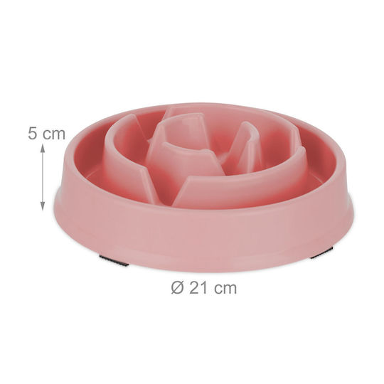 Relaxdays Bol de Mâncare pentru Câine 400ml 21cm în Culoare Roz