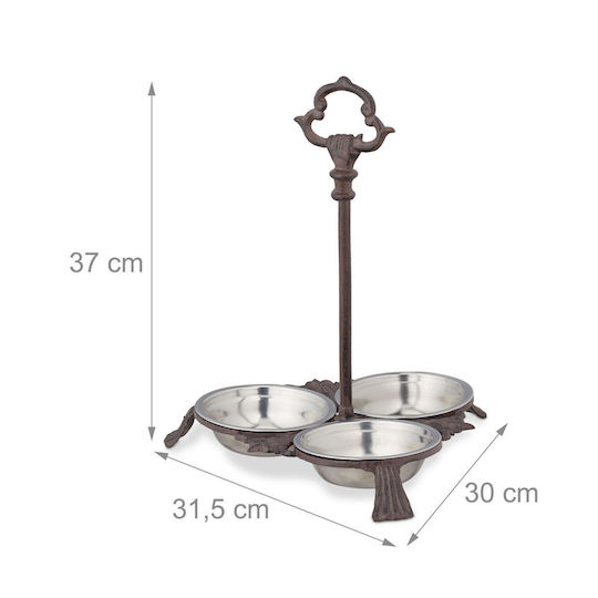 Relaxdays Bol de Mâncare pentru Câine 37cm în Culoare Maro