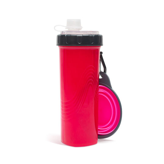 Plastik Futter-Schale für Hund 350ml in Rosa Farbe