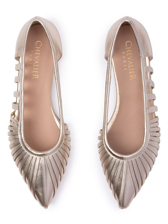 Damen Ballerinas in Gold Farbe
