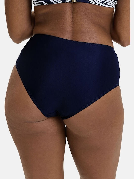 Slip Bikini Talie Înaltă Albastru
