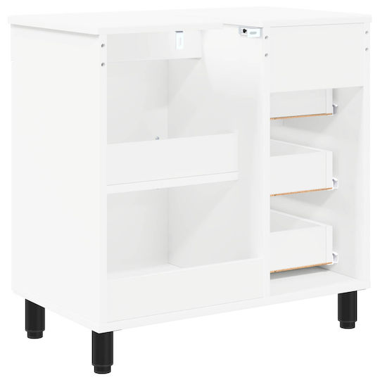 vidaXL Badezimmer Waschtisch-Einheit Ohne Waschbecken M60xB35xH60cm Weiß