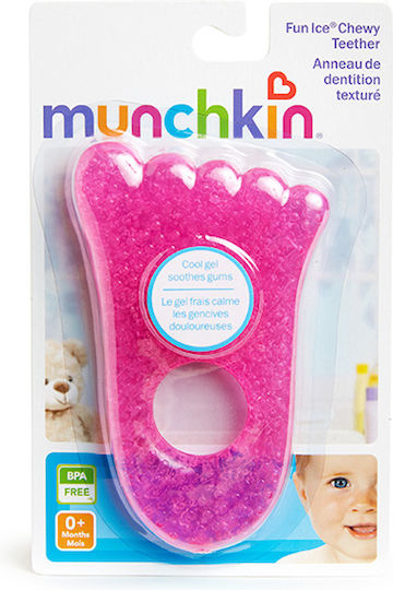 Munchkin Fun Ice Hand Teething Ring with Gel BPA Free Silicone for 0 m+ Fuchsia