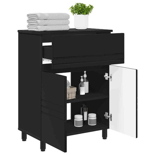 vidaXL Bathroom Vanity Unit Without Sink M60xB35xH80cm Black