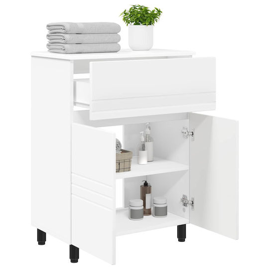 vidaXL Unitate De Mobilier Pentru Baie Fără Chiuvetă L60xA35xÎ80cm Albă