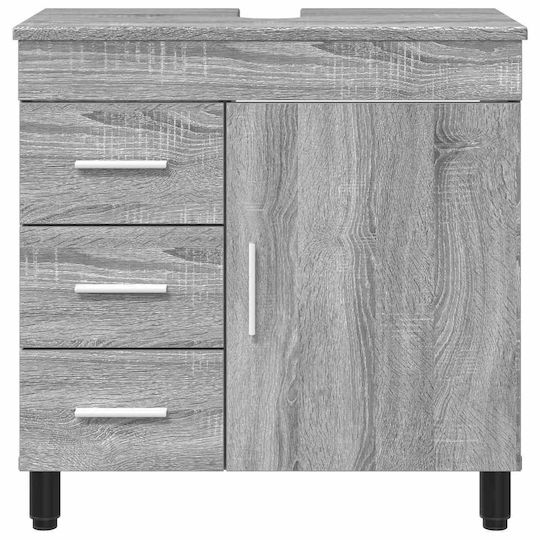 vidaXL Pătrat Fără Unitate De Mobilier Pentru Baie L60xA35xÎ60cm Gri Sonoma