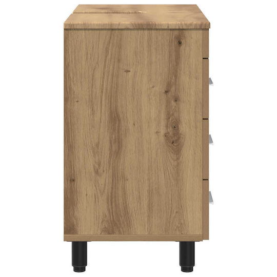 vidaXL Badezimmer Waschtisch-Einheit Ohne Waschbecken M60xB35xH60cm Eiche