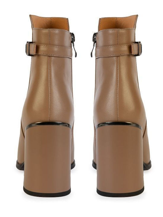 Leder Damen Stiefeletten Beige AM SR901-3311