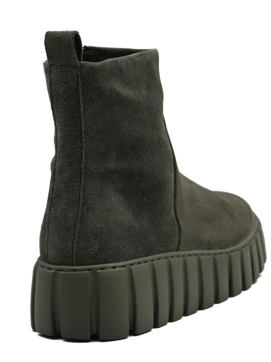 Leather Women's Gray Ankle Boots