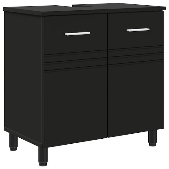 vidaXL Badezimmer Waschtisch-Einheit M60xB35xH60cm Schwarze