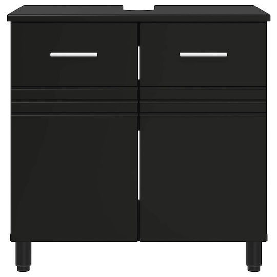 vidaXL Badezimmer Waschtisch-Einheit M60xB35xH60cm Schwarze