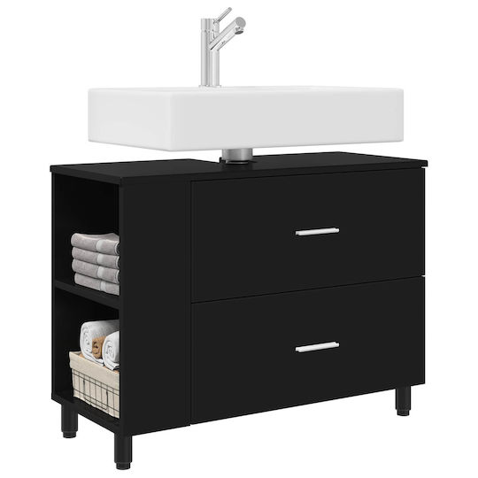 vidaXL Pangă Cu Lavoar M80xA35xÎ60cm Negru