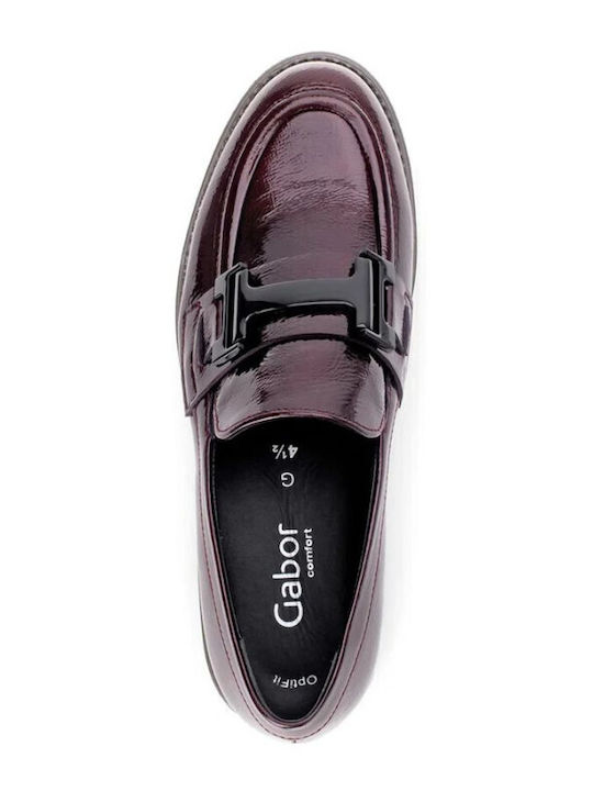 Δερμάτινα Γυναικεία Loafers σε Μπορντό Χρώμα