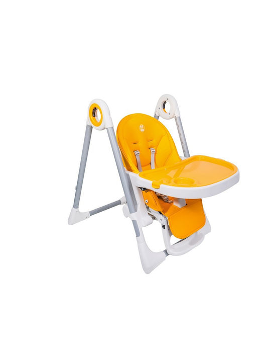 Buf Boof Pliabil Scaun de Masă pentru Copii cu Cadru Metalic & Scaun din Piele Ecologică Orange