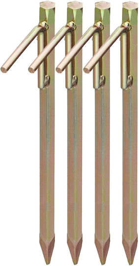 Relaxdays Set 4 Xl Tent Pegs Gold 30.5x1.5x9 Cm