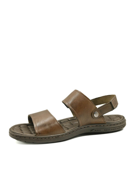 Leather Men's Sandals in Brown Colour